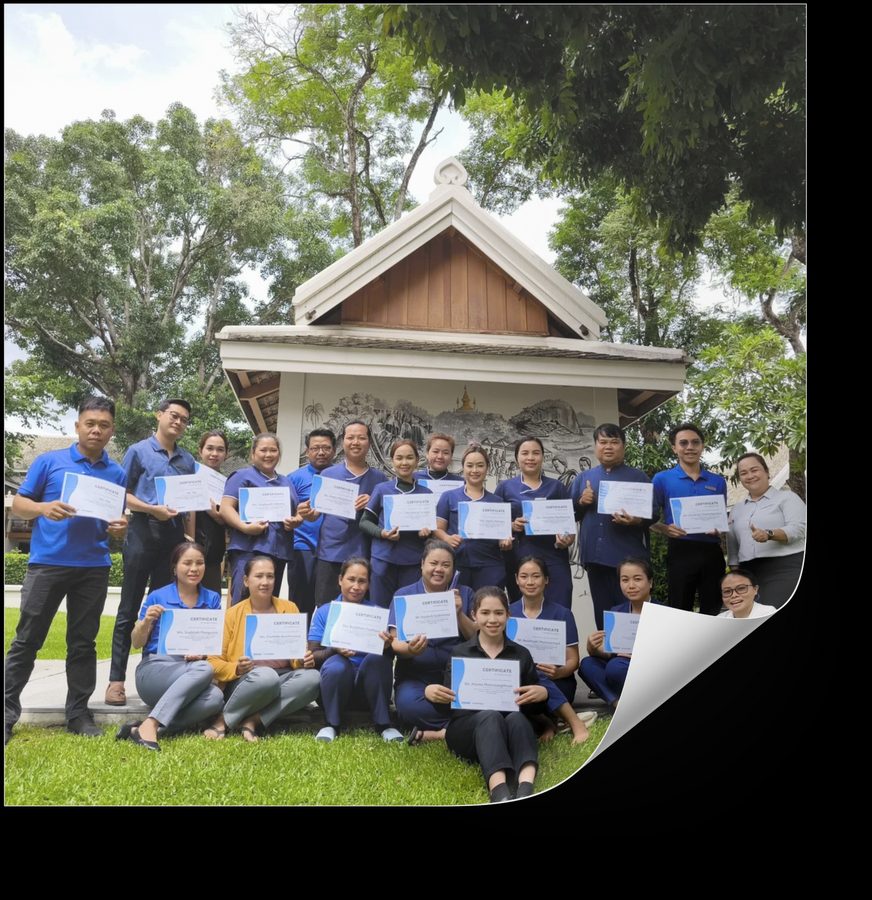Training certificate ceremony at a resort property